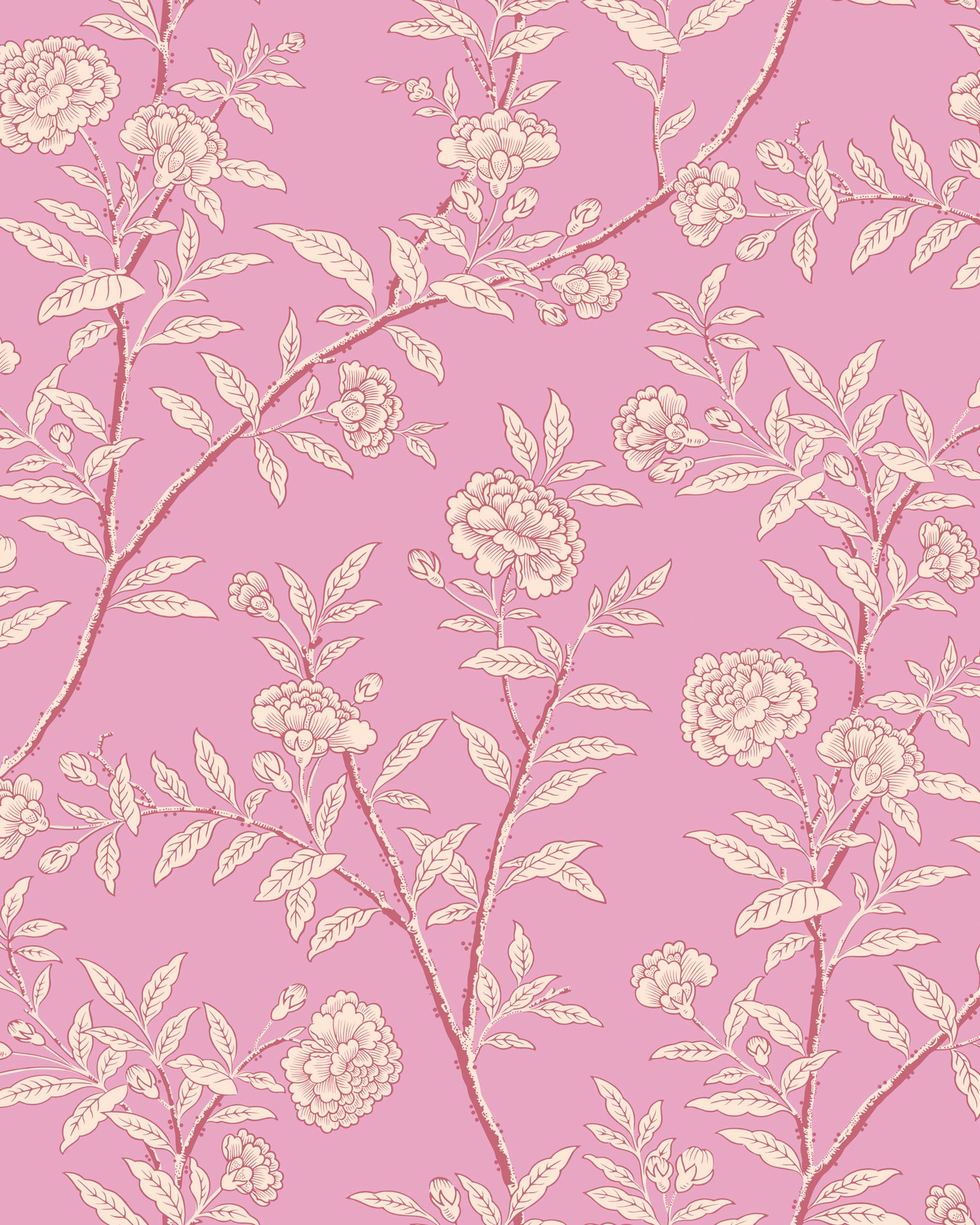Roseberry Wallpaper in fuchsia color - pattern number 127/3017.CS.0 - by Cole and Son in the Classics Vol I collection