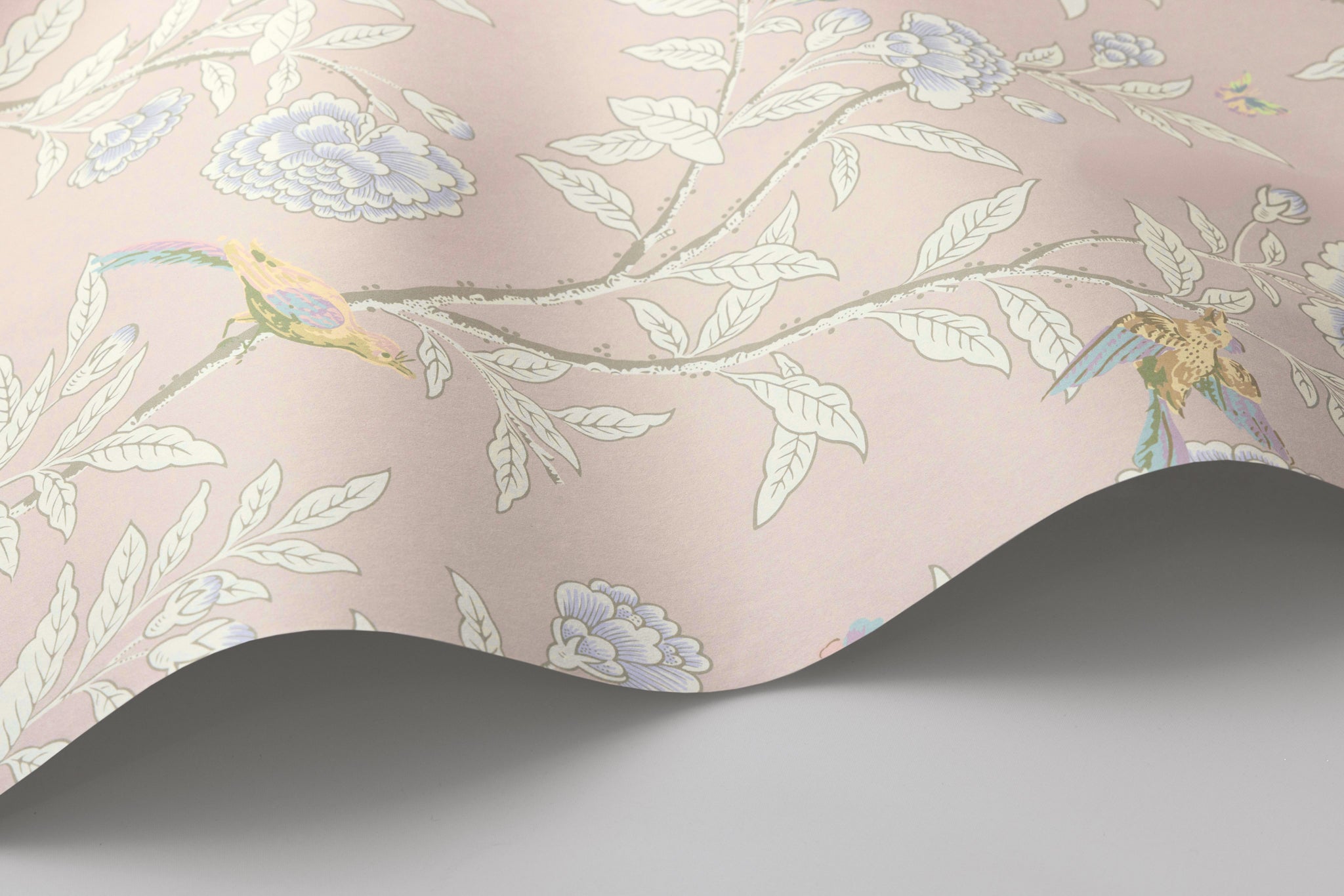 Roseberry with Birds Wallpaper in pink color - pattern number 127/4020.CS.0 - by Cole and Son in the Classics Vol I collection