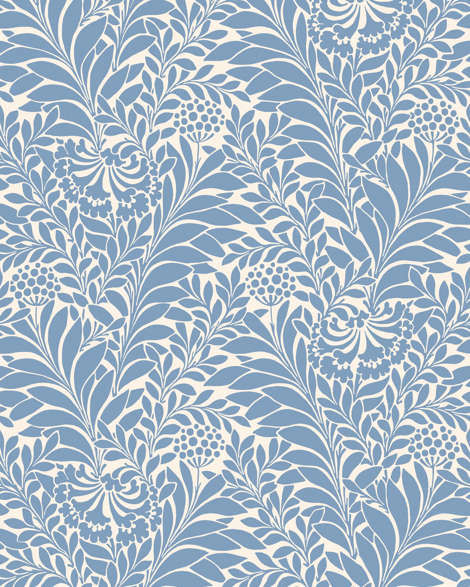 Honeysuckle Wallpaper in cornflower blue color - pattern number 127/5025.CS.0 - by Cole and Son in the Classics Vol I collection