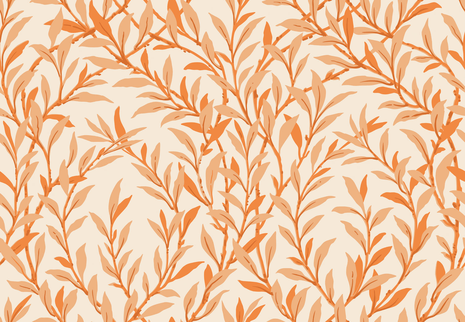 Willow Branch Wallpaper in tangerine/cream color - pattern number 127/7034.CS.0 - by Cole and Son in the Classics Vol I collection