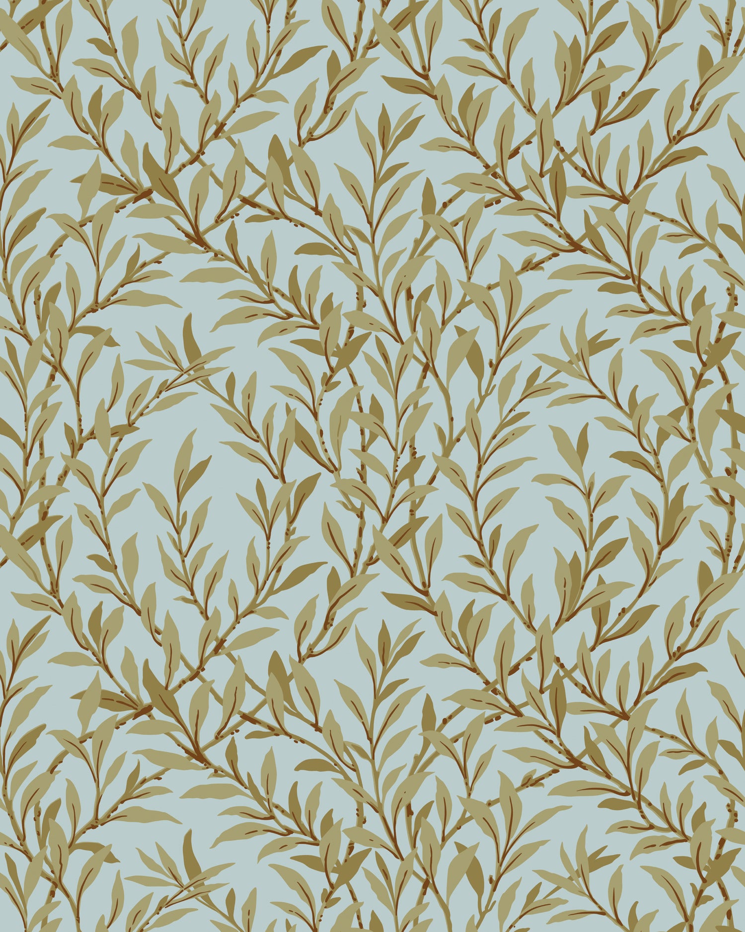 Willow Branch Wallpaper in olive/teal color - pattern number 127/7035.CS.0 - by Cole and Son in the Classics Vol I collection