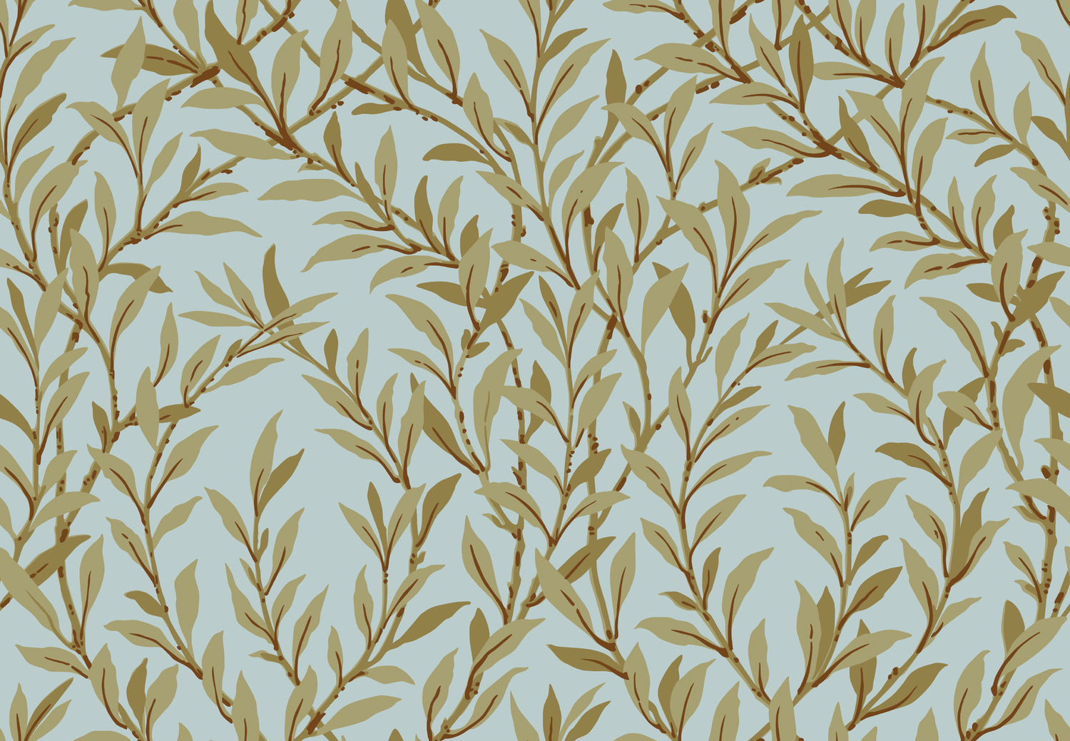 Willow Branch Wallpaper in olive/teal color - pattern number 127/7035.CS.0 - by Cole and Son in the Classics Vol I collection