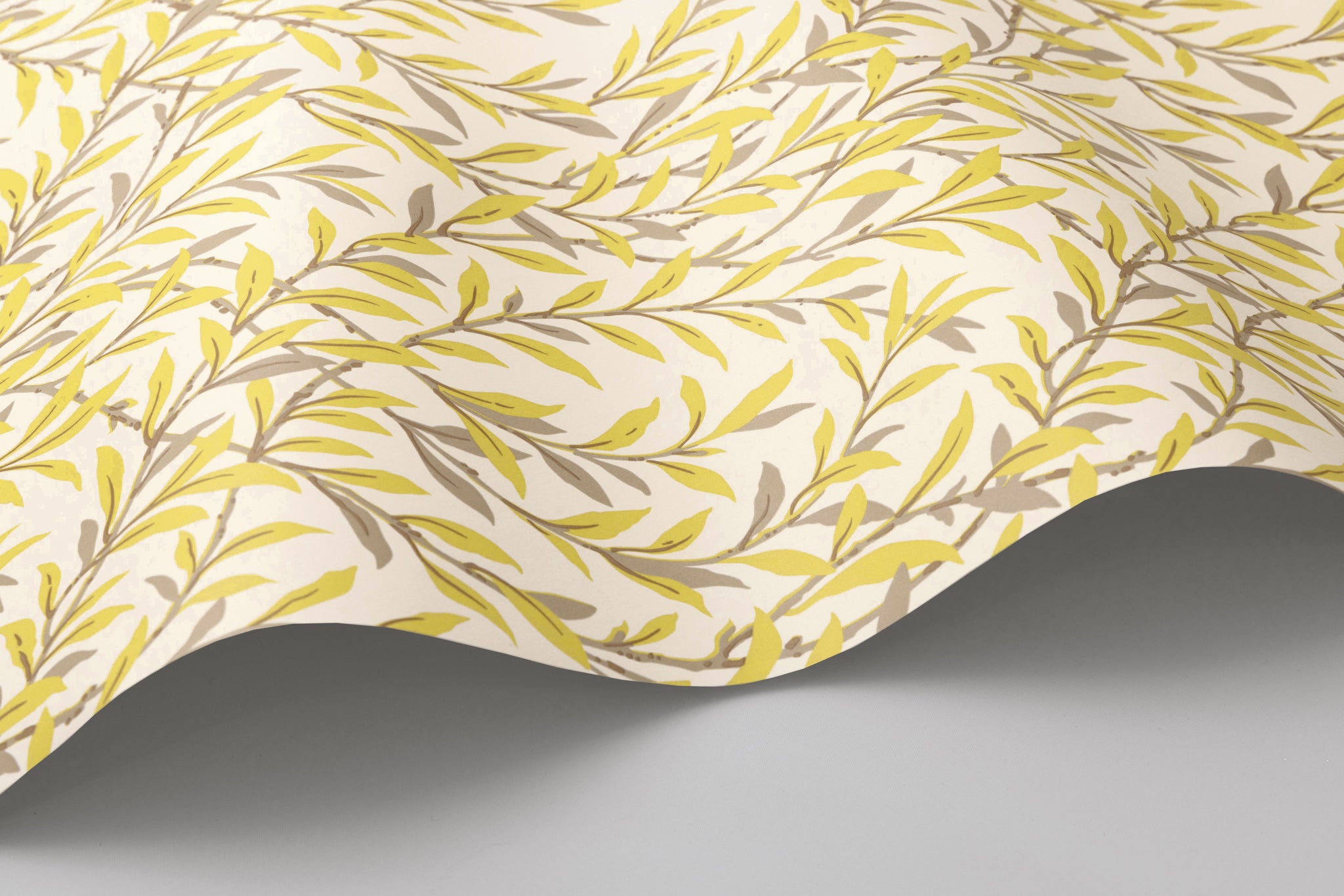 Willow Branch Wallpaper in citrine &amp; moca on stone color - pattern number 127/7036.CS.0 - by Cole and Son in the Classics Vol I collection