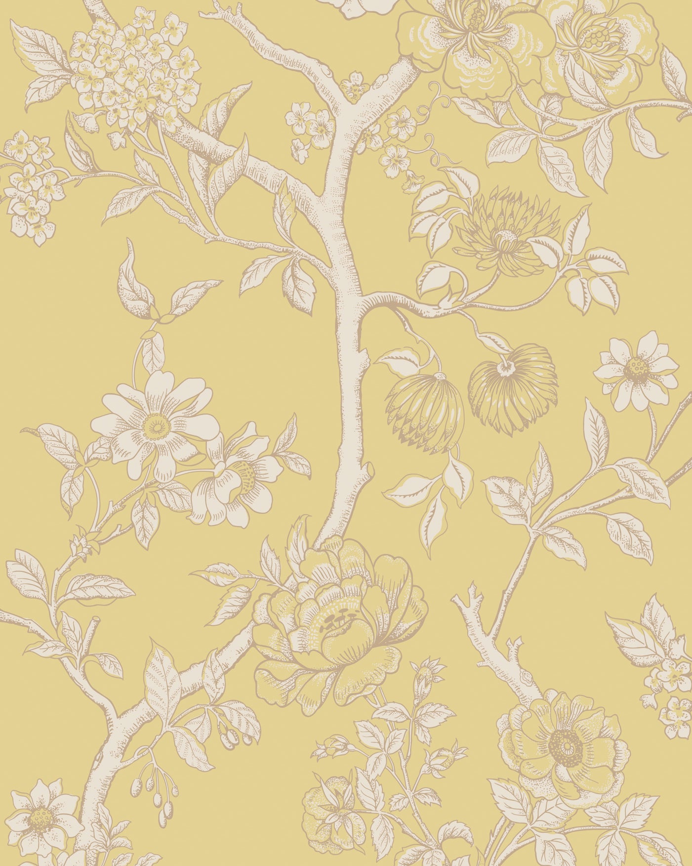 Paradise Tree Wallpaper in yellow color - pattern number 128/2009.CS.0 - by Cole and Son in the Classics Vol II collection