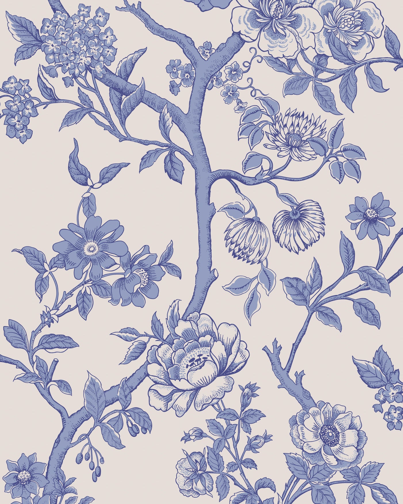 Paradise Tree Wallpaper in blue color - pattern number 128/2010.CS.0 - by Cole and Son in the Classics Vol II collection