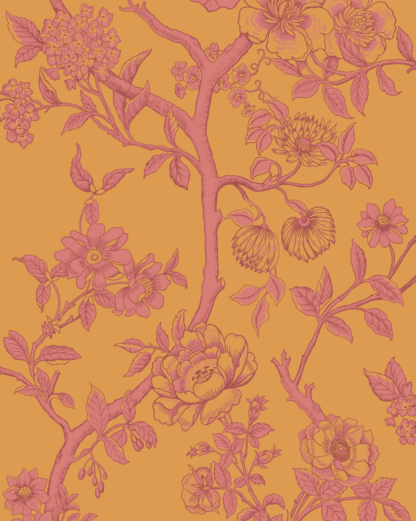 Paradise Tree Wallpaper in tangerine color - pattern number 128/2011.CS.0 - by Cole and Son in the Classics Vol II collection
