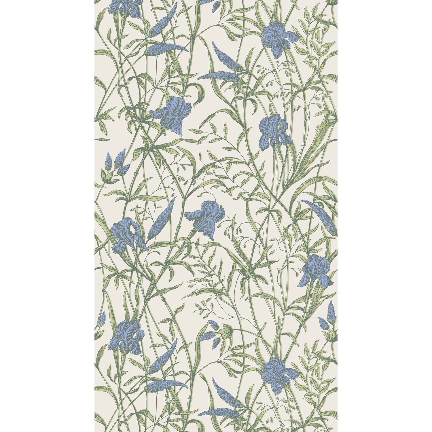 Iris Wallpaper in iris blue on stone color - pattern number 128/5023.CS.0 - by Cole and Son in the Classics Vol II collection