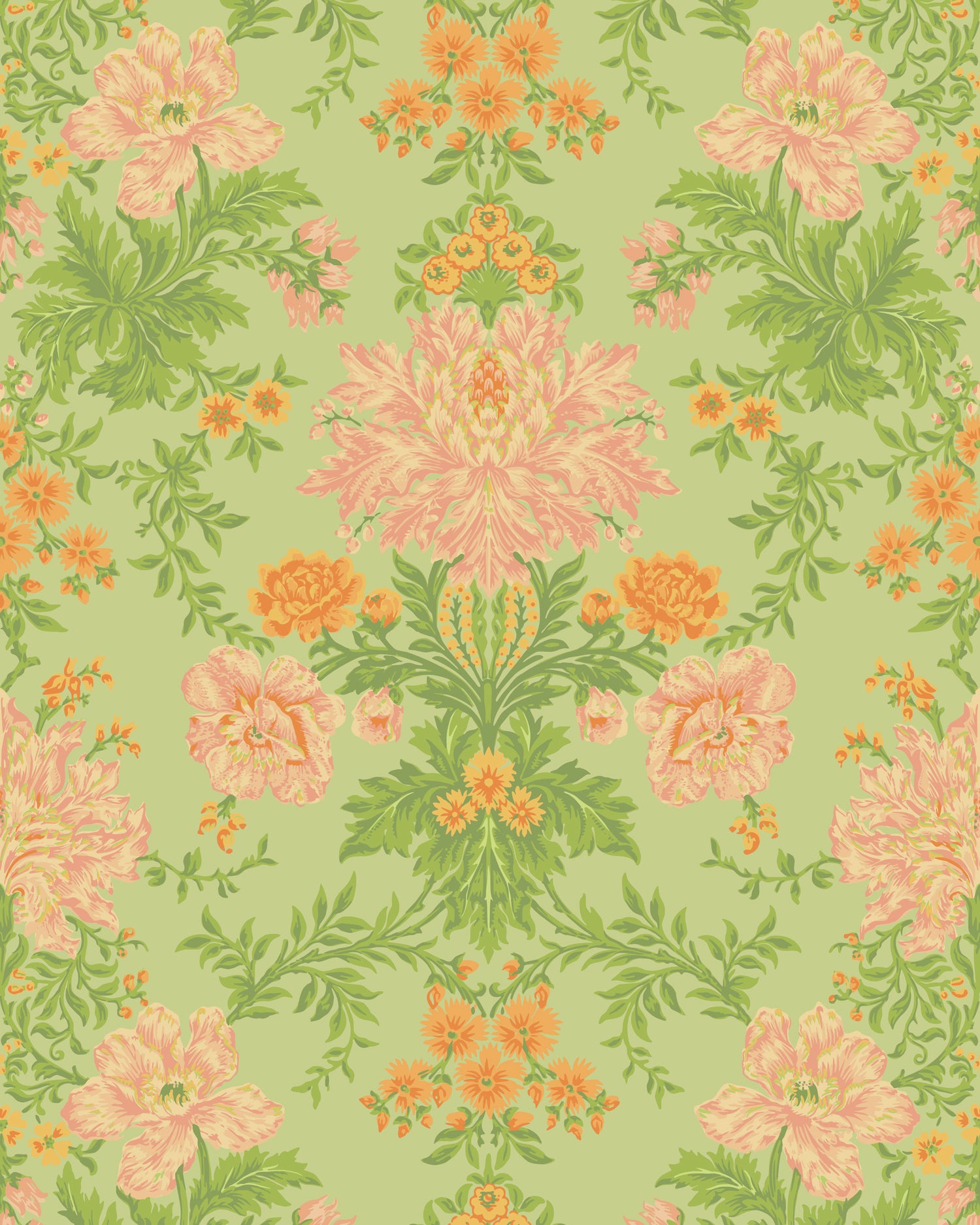 Poppies Wallpaper in peach color - pattern number 128/7036.CS.0 - by Cole and Son in the Classics Vol II collection