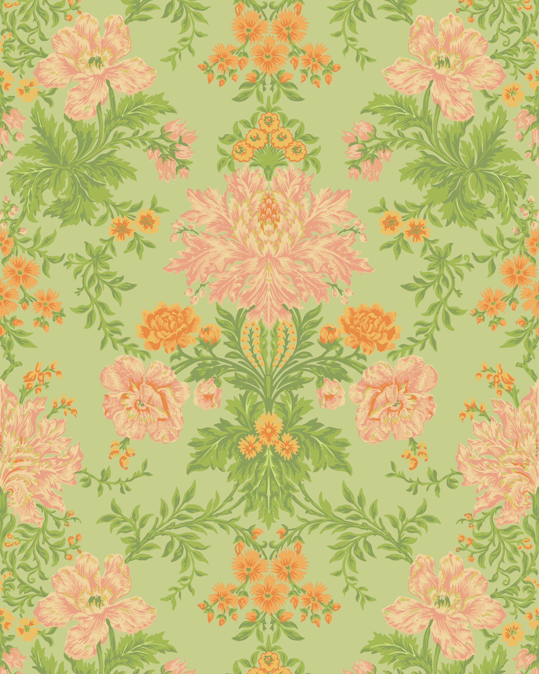 Poppies Wallpaper in peach color - pattern number 128/7036.CS.0 - by Cole and Son in the Classics Vol II collection