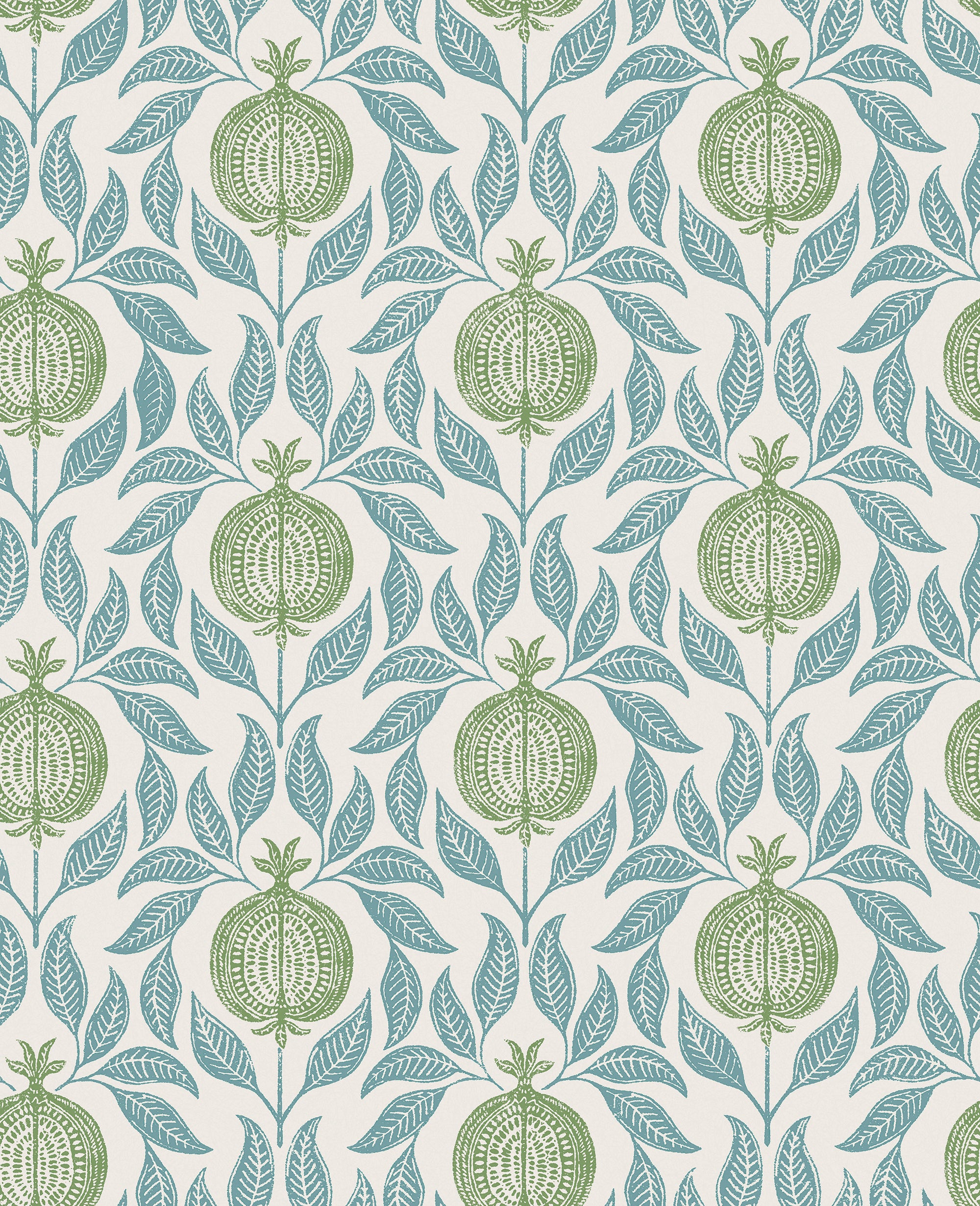 Apple of Grenada Wallpaper in blue &amp; green color - pattern number 130285 - by Graham and Brown in the 2025 Exclusives collection