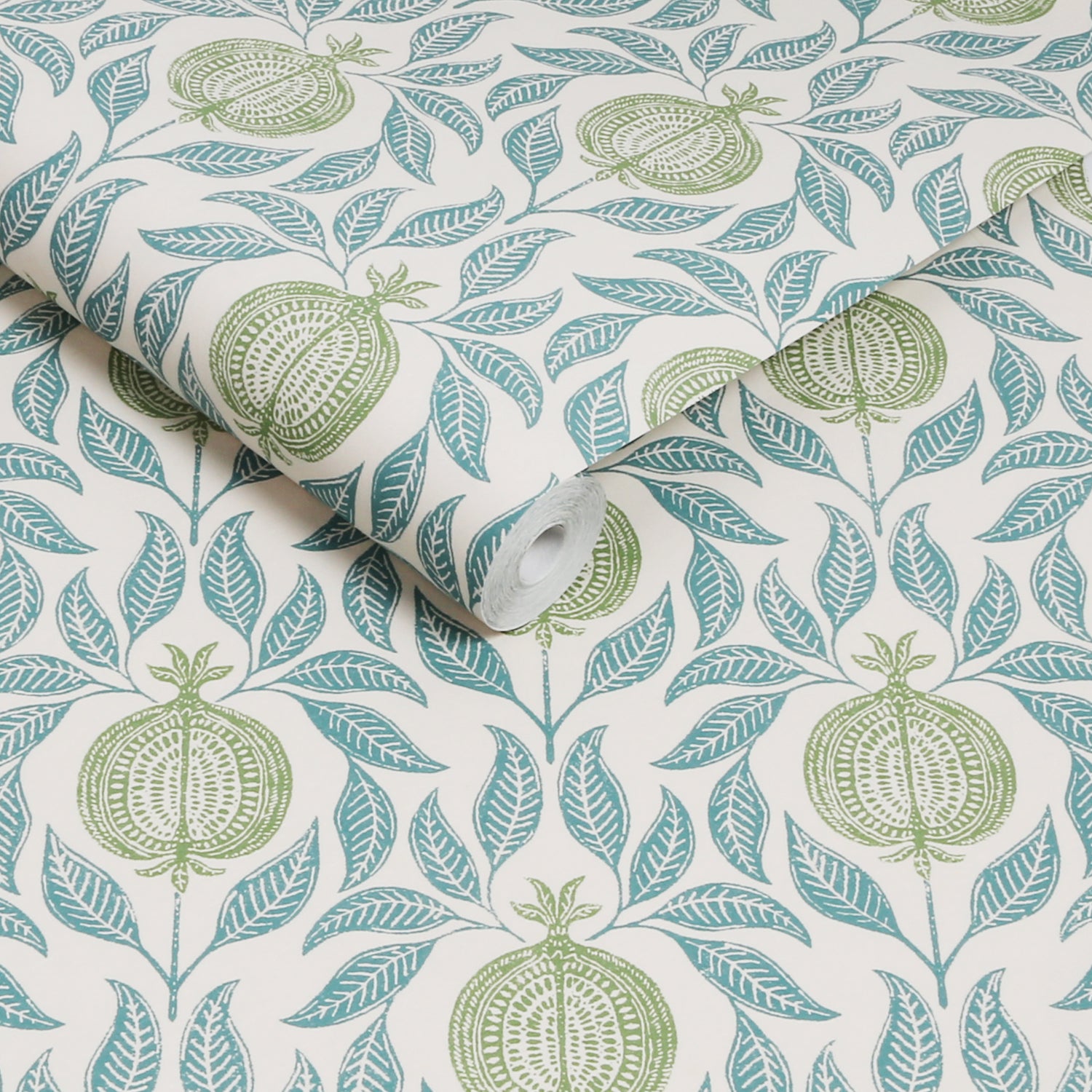 Apple of Grenada Wallpaper in blue &amp; green color - pattern number 130285 - by Graham and Brown in the 2025 Exclusives collection