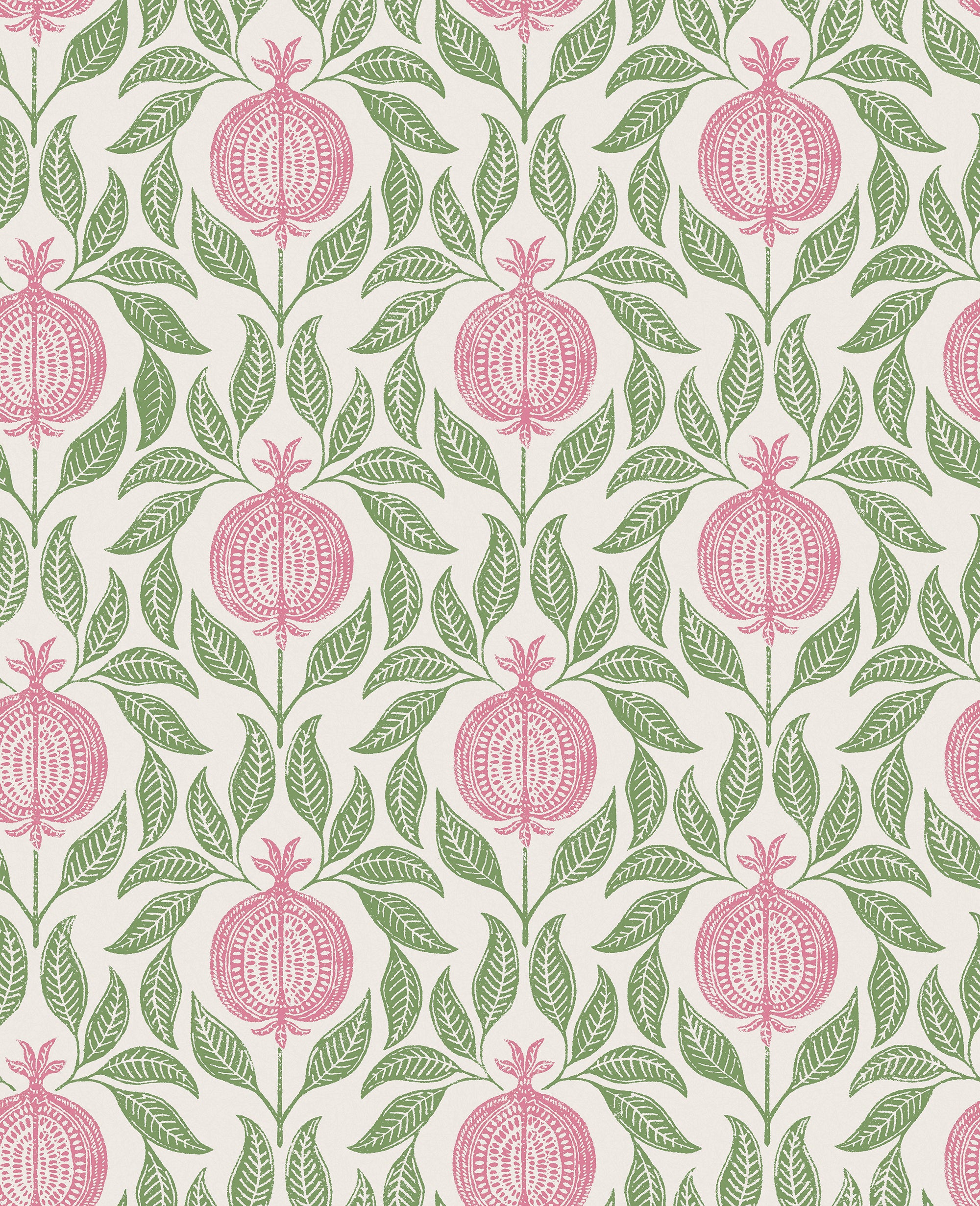 Apple of Grenada Wallpaper in pink &amp; green color - pattern number 130286 - by Graham and Brown in the 2025 Exclusives collection