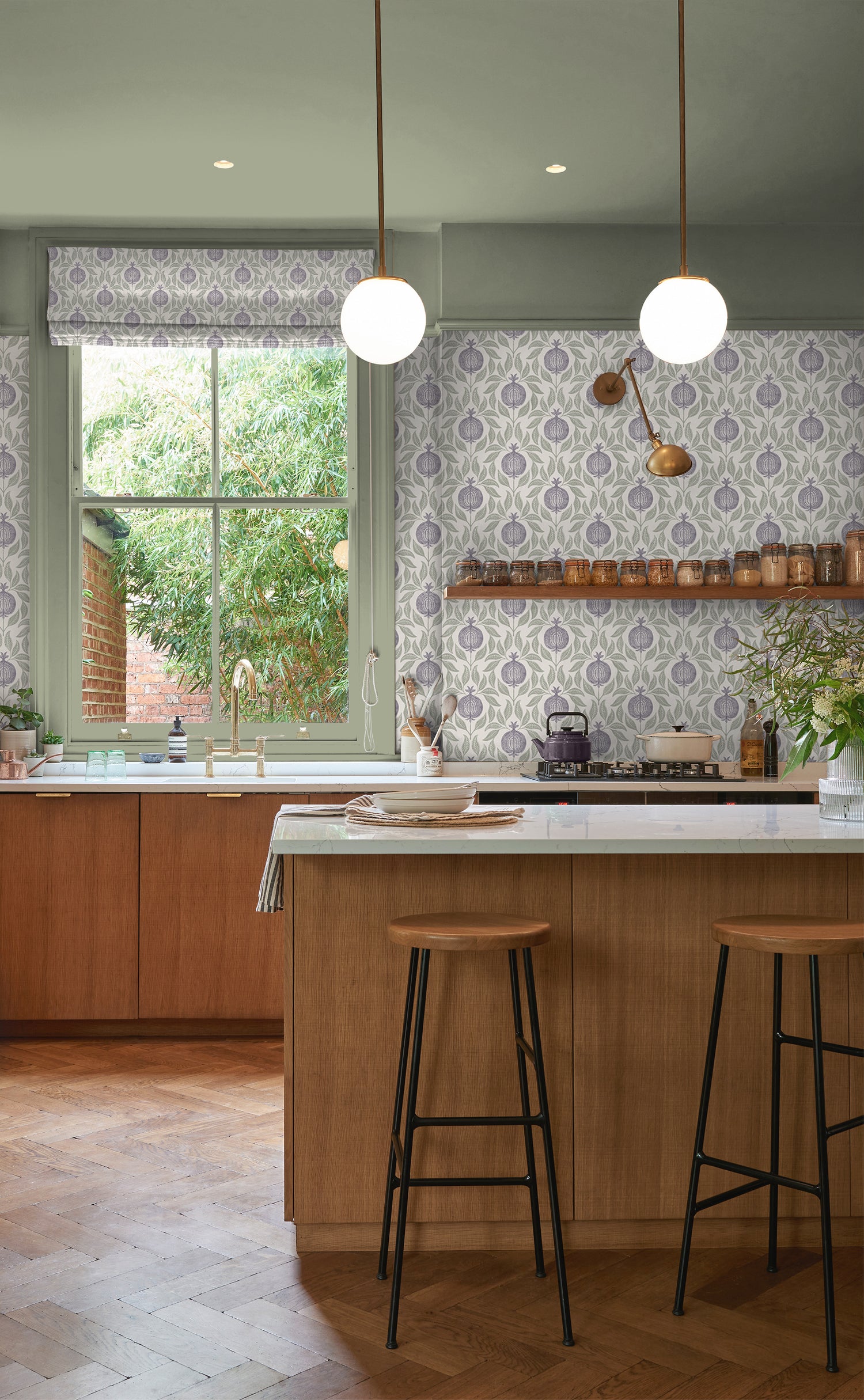 Apple of Grenada Wallpaper in mauve &amp; sage color - pattern number 130288 - by Graham and Brown in the 2025 Exclusives collection