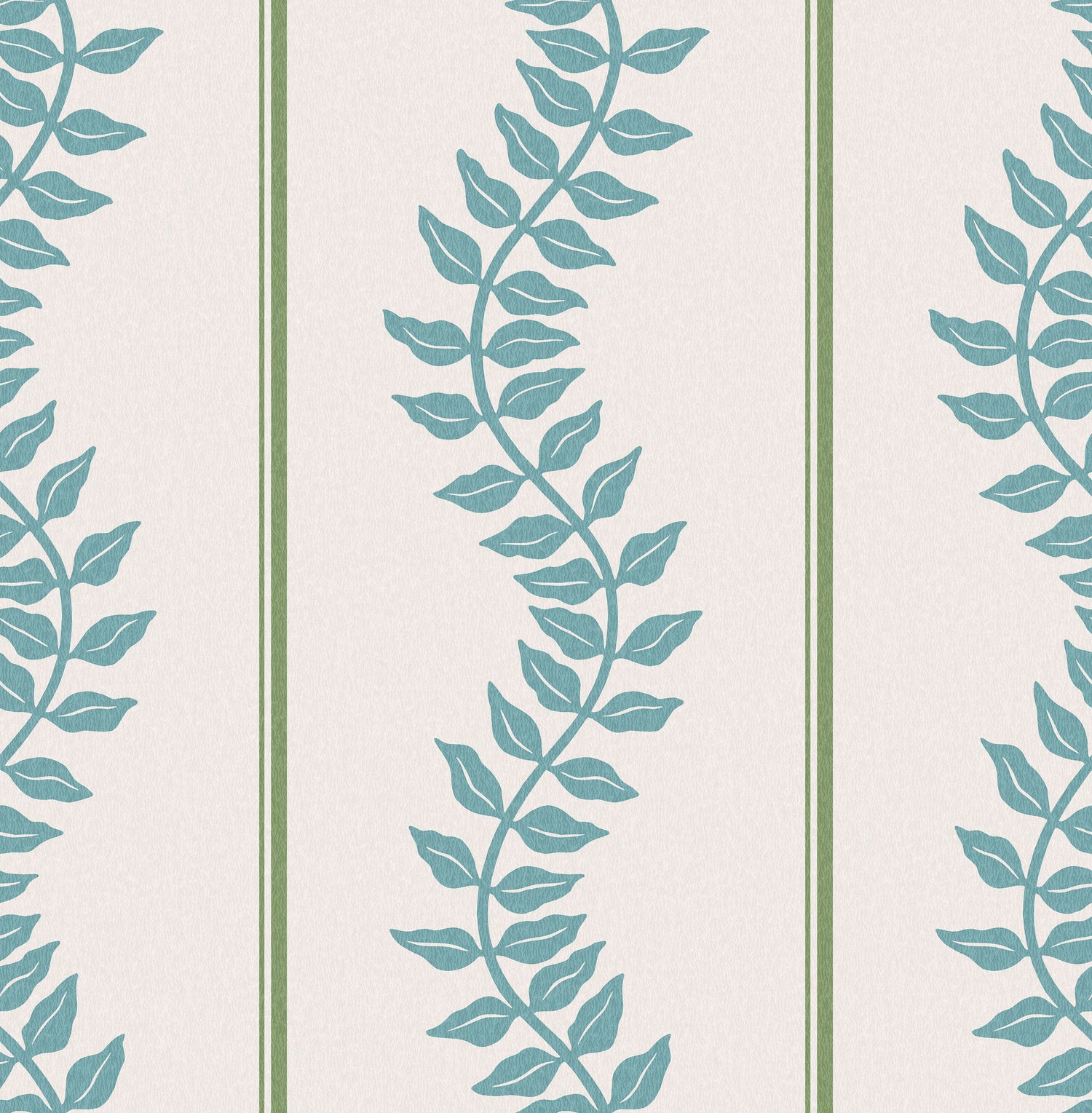 Laurel Leaf Stripe Wallpaper in blue &amp; green color - pattern number 130290 - by Graham and Brown in the 2025 Exclusives collection