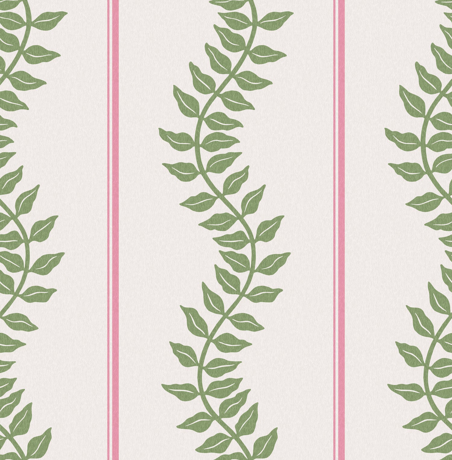 Laurel Leaf Stripe Wallpaper in pink &amp; green color - pattern number 130292 - by Graham and Brown in the 2025 Exclusives collection