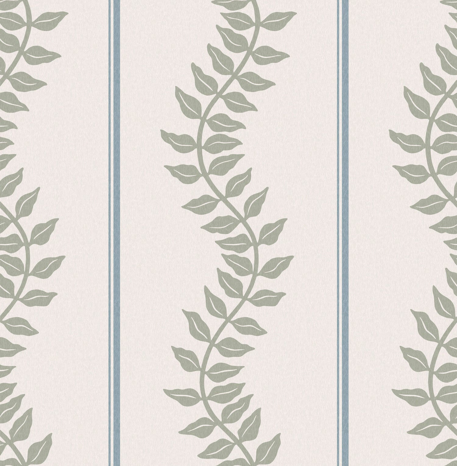 Laurel Leaf Stripe Wallpaper in sky &amp; green color - pattern number 130294 - by Graham and Brown in the 2025 Exclusives collection
