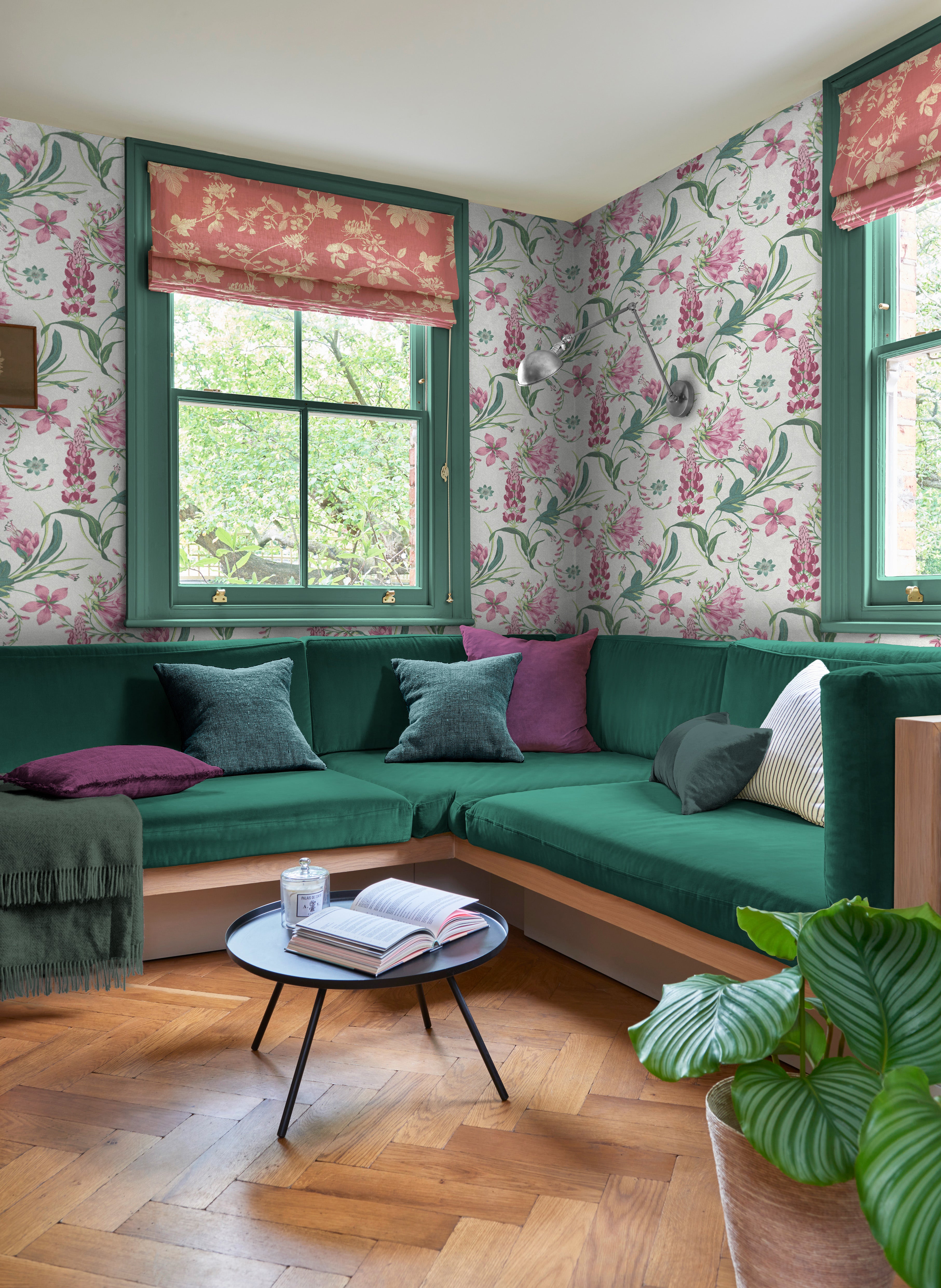 Botanists Scroll Wallpaper in pink color - pattern number 130296 - by Graham and Brown in the 2025 Exclusives collection