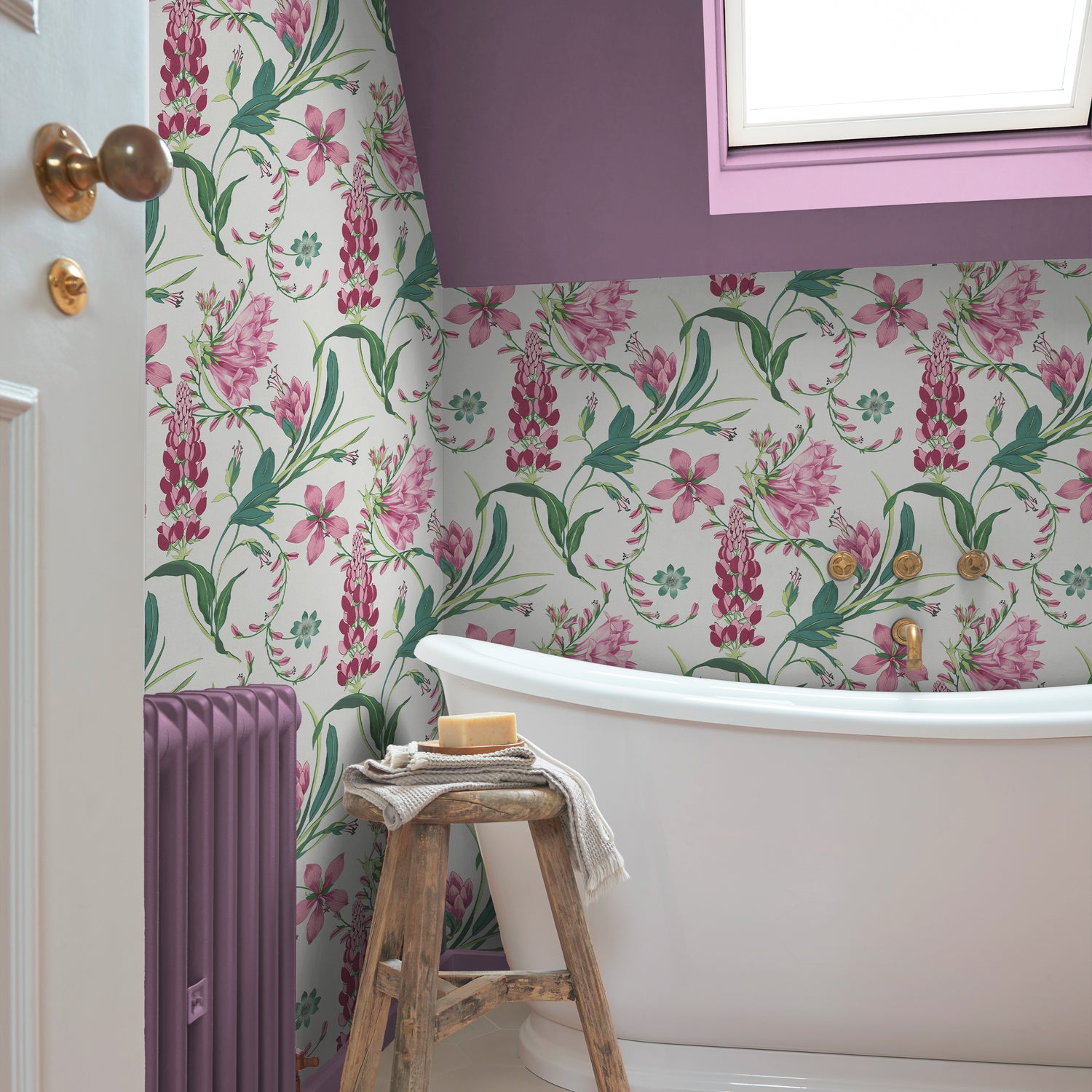 Botanists Scroll Wallpaper in mauve color - pattern number 130297 - by Graham and Brown in the 2025 Exclusives collection