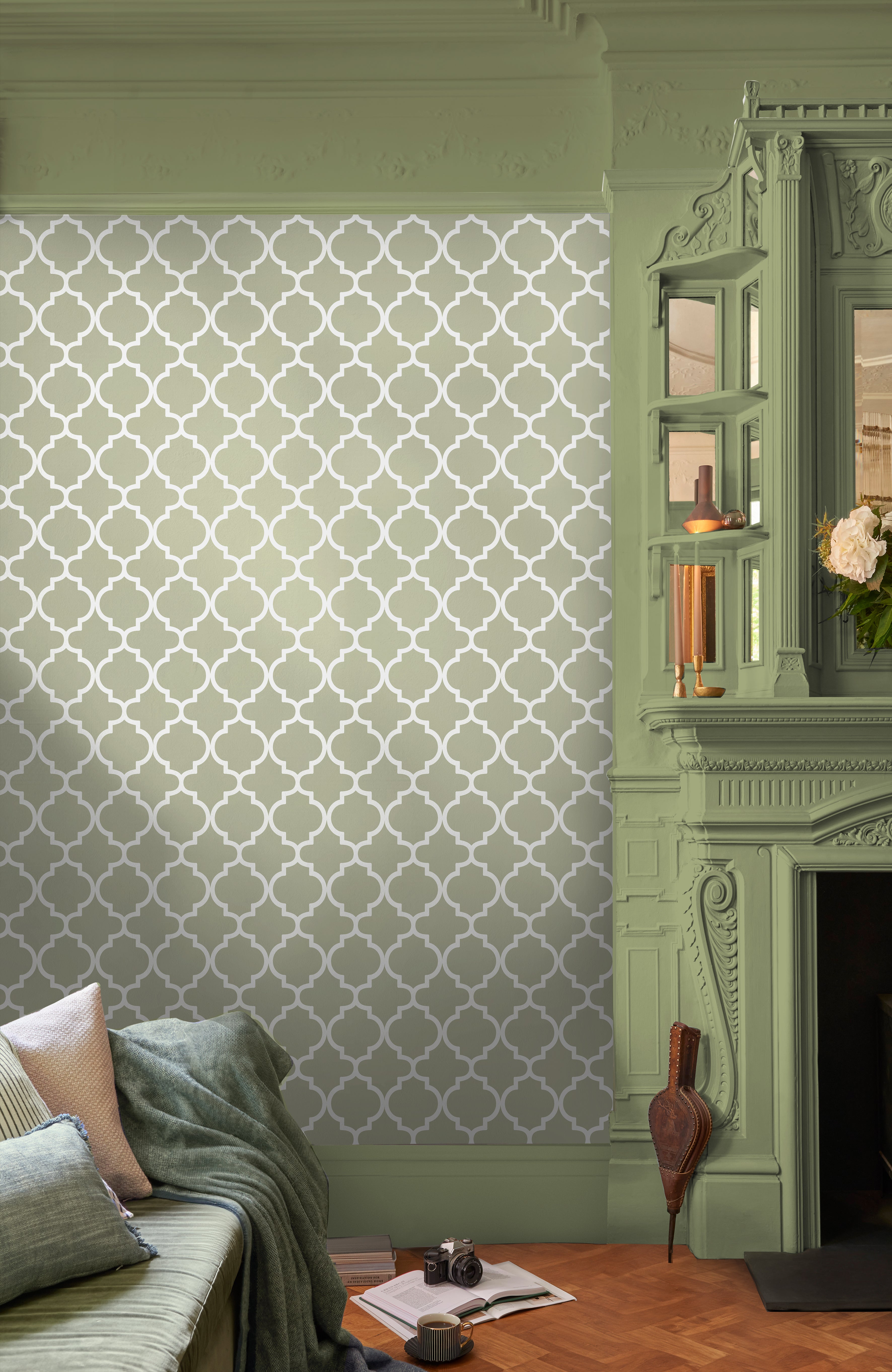 Trellia Wallpaper in sage color - pattern number 130299 - by Graham and Brown in the 2025 Exclusives collection