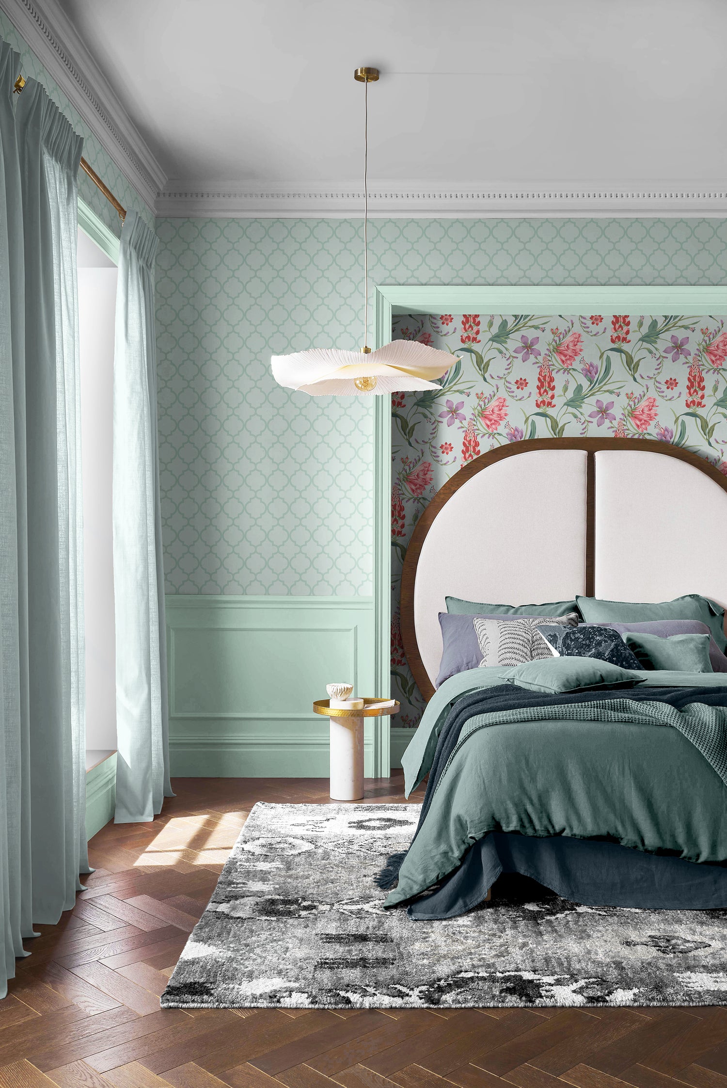 Trellia Wallpaper in sky color - pattern number 130300 - by Graham and Brown in the 2025 Exclusives collection