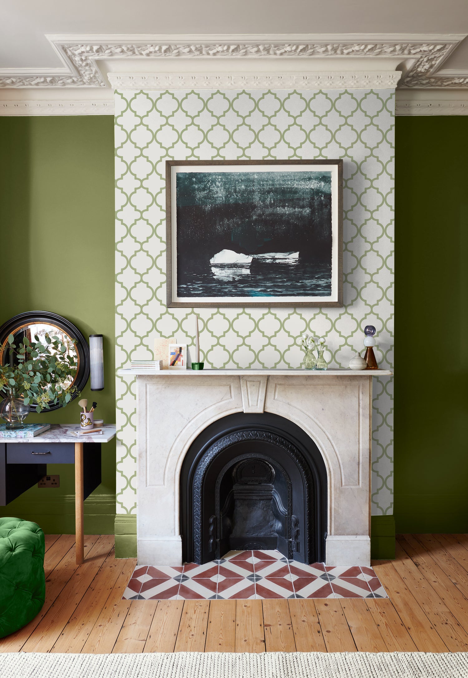 Trellia Wallpaper in green color - pattern number 130301 - by Graham and Brown in the 2025 Exclusives collection
