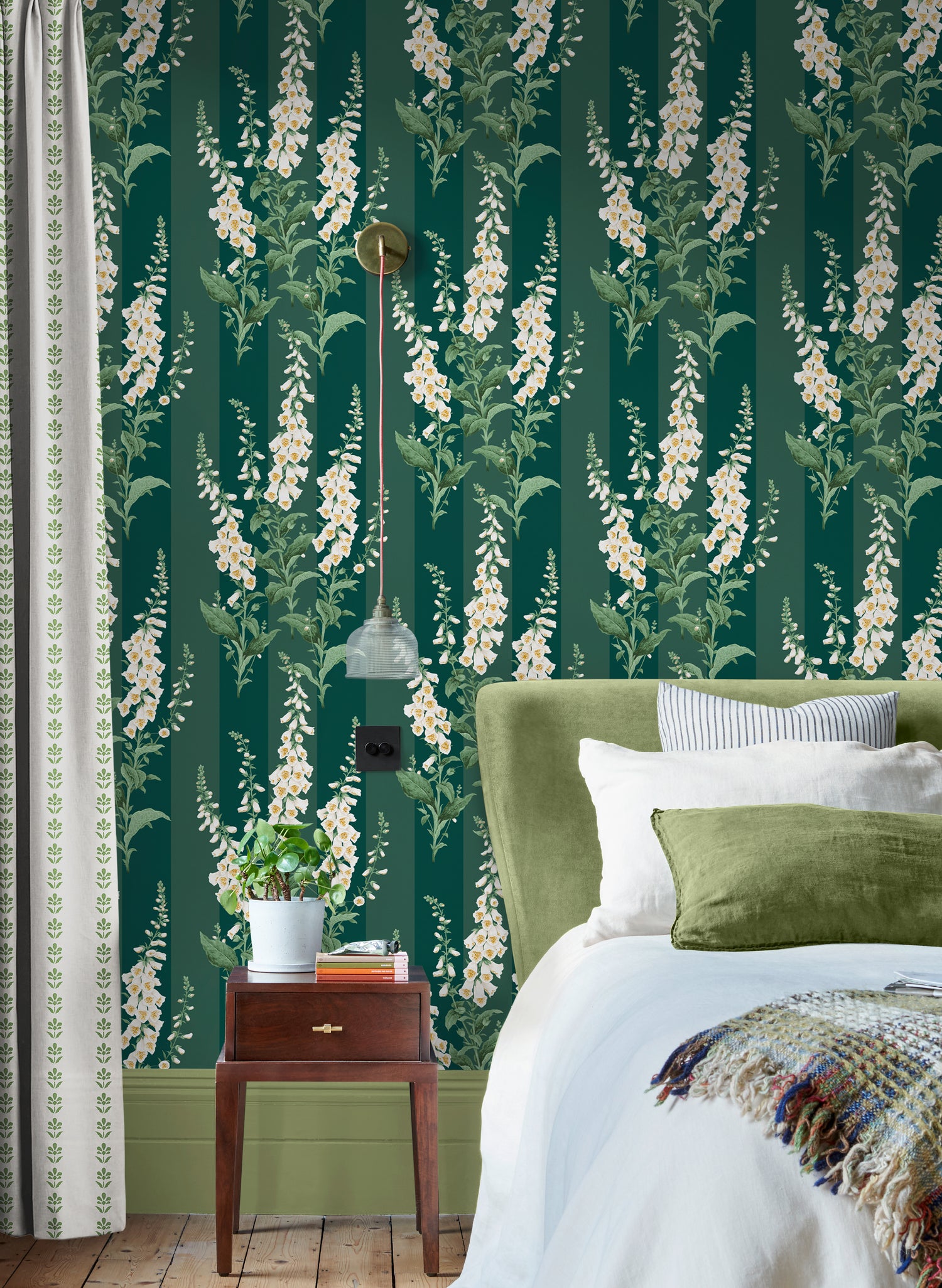 Foxglove Wallpaper in teal color - pattern number 130311 - by Graham and Brown in the 2025 Exclusives collection