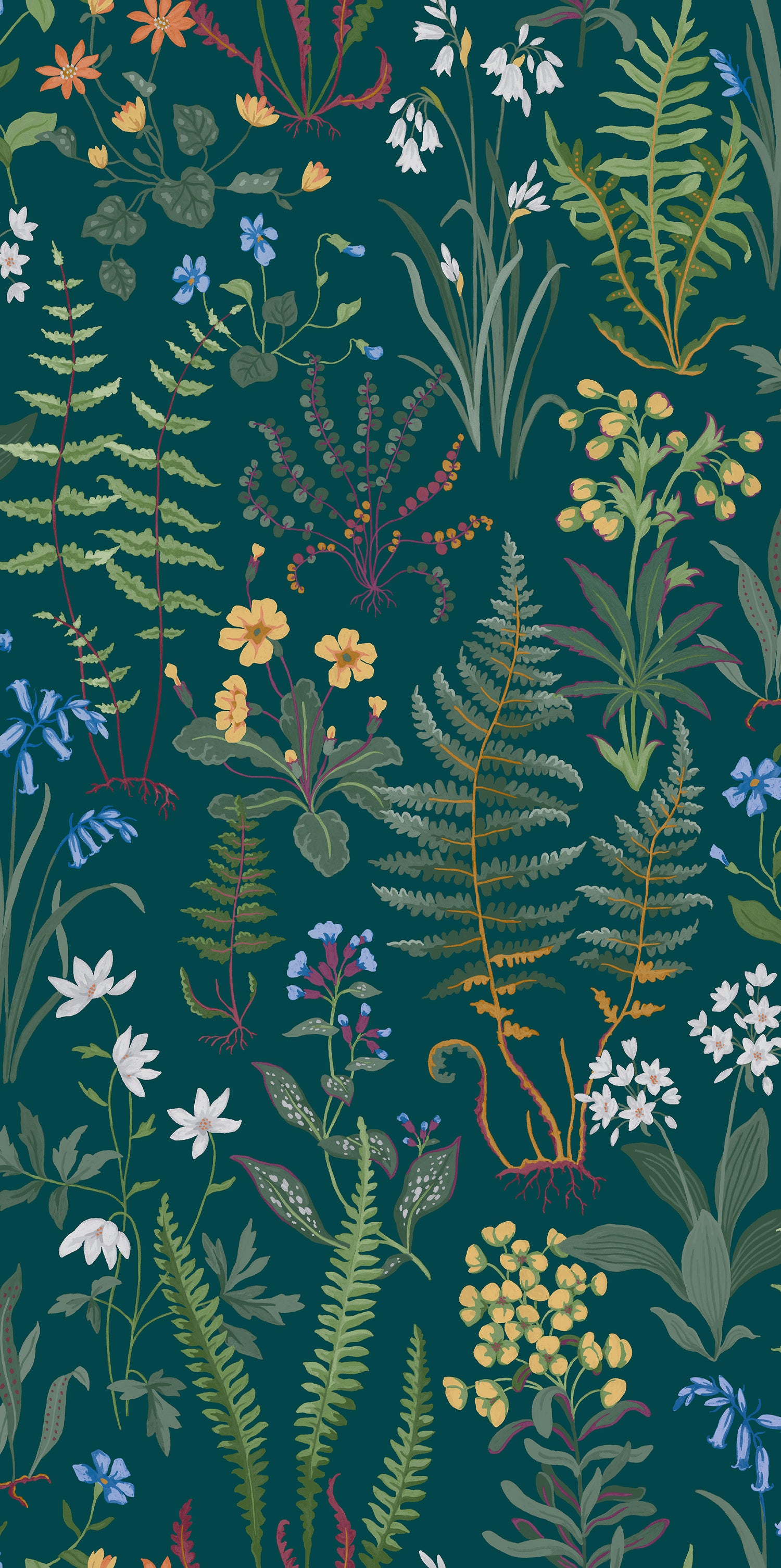 Oshibana Wallpaper in teal color - pattern number 130314 - by Graham and Brown in the 2025 Exclusives collection