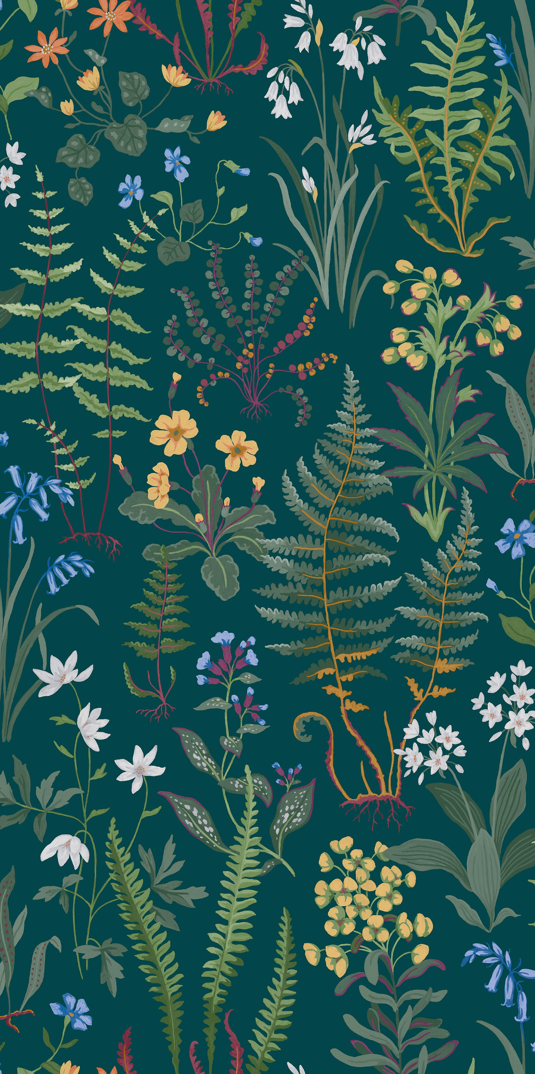 Oshibana Wallpaper in teal color - pattern number 130314 - by Graham and Brown in the 2025 Exclusives collection