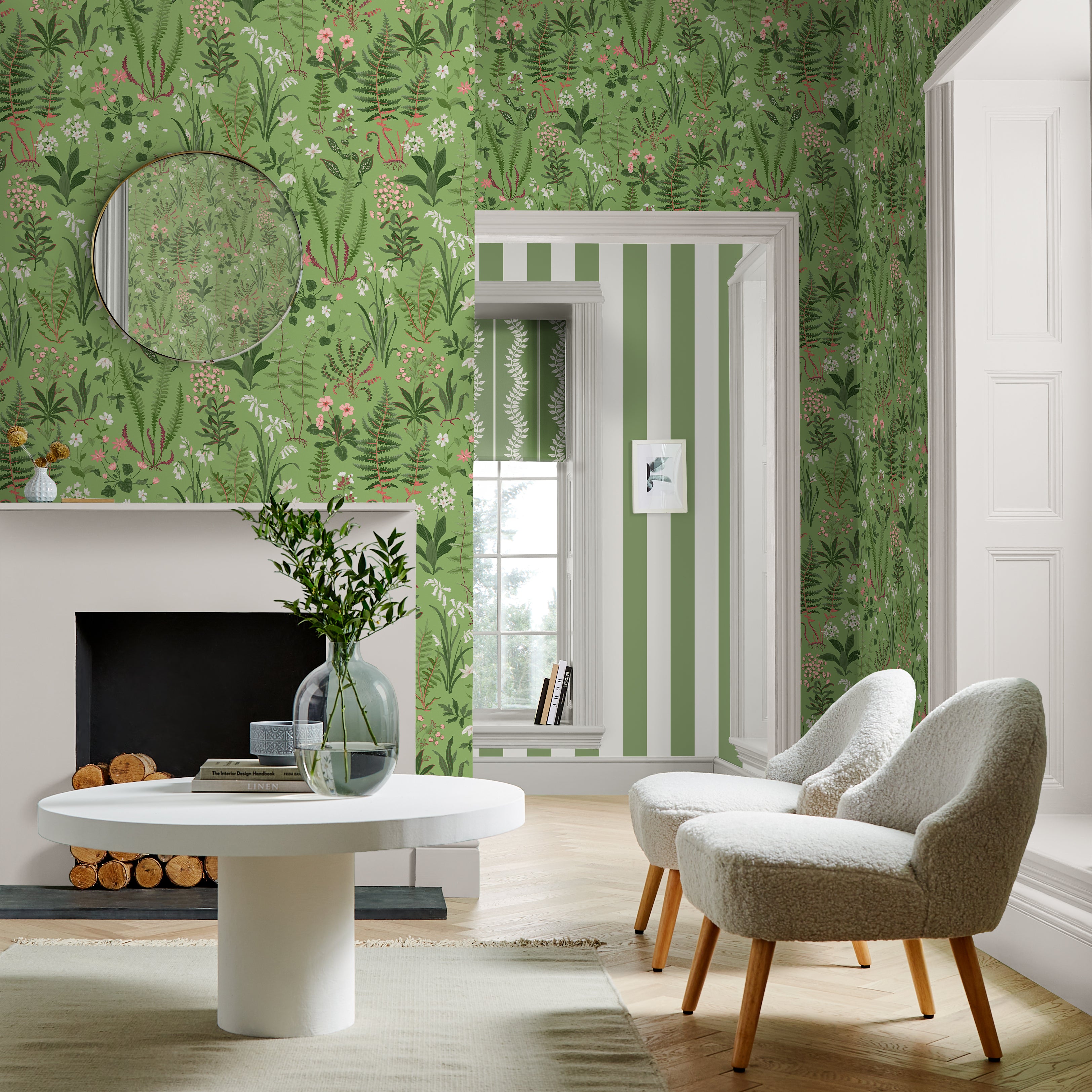 Oshibana Wallpaper in green color - pattern number 130316 - by Graham and Brown in the 2025 Exclusives collection