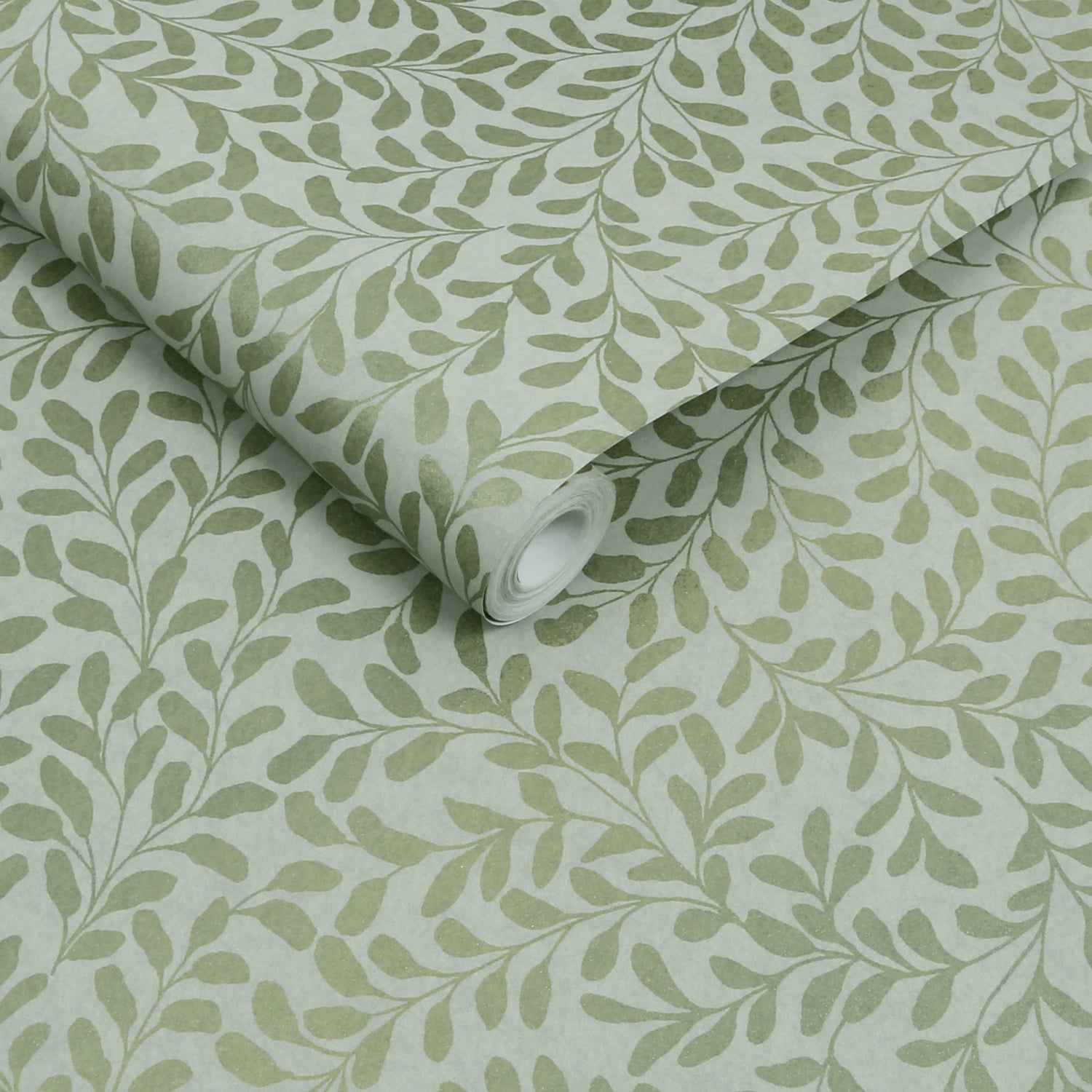 Gilded Leaf Wallpaper in sage color - pattern number 130369 - by Graham and Brown in the 2025 Exclusives collection