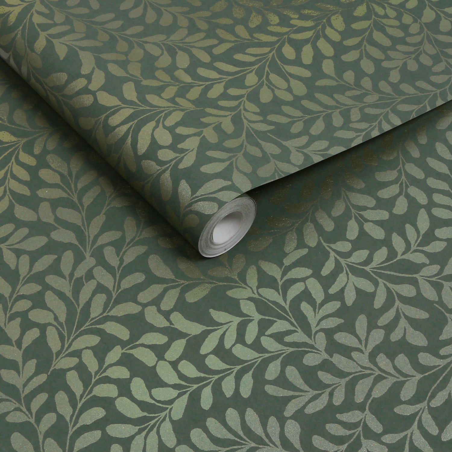 Gilded Leaf Wallpaper in olive color - pattern number 130370 - by Graham and Brown in the 2025 Exclusives collection