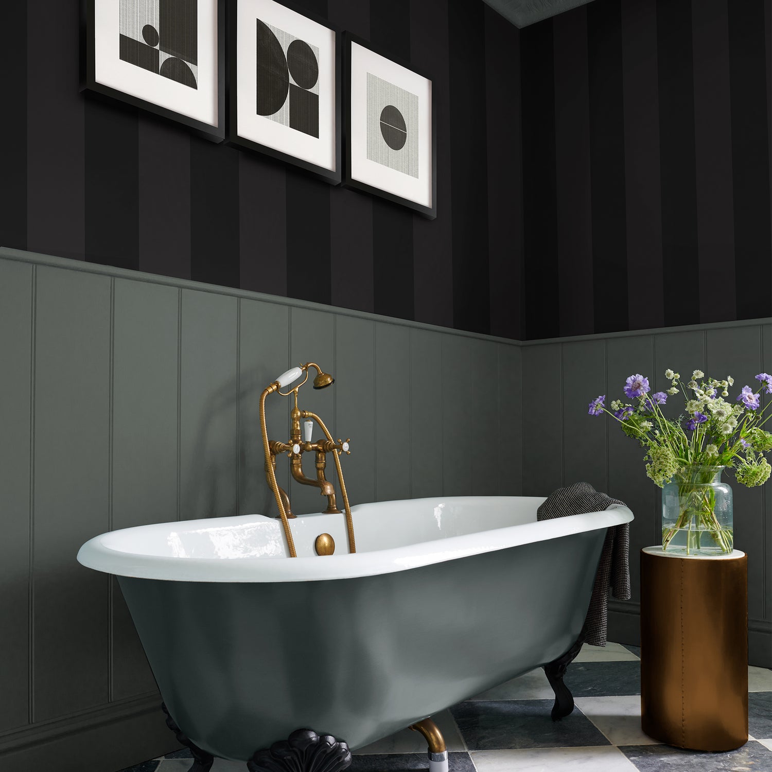 Quartet Wallpaper in charcoal color - pattern number 131446 - by Graham and Brown in the 2025 Exclusives collection