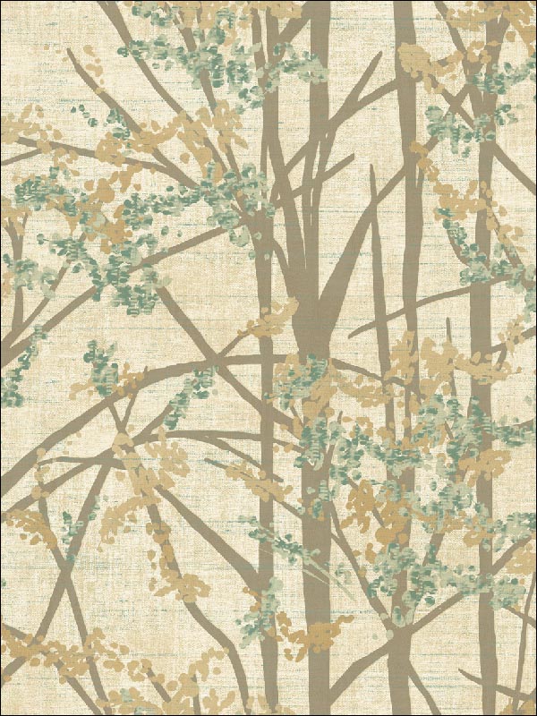 Summer Leaves wallpaper in 40002 color - pattern number SG40002 - by Pelican Prints in the Sage II collection