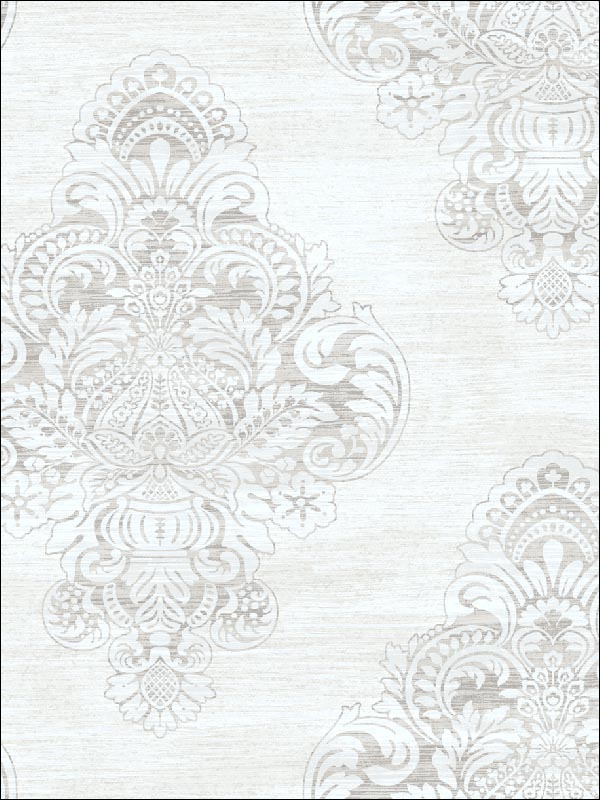 Zick Zack Damask wallpaper in 40300 color - pattern number SG40300 - by Pelican Prints in the Sage II collection