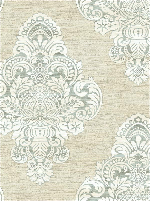 Zick Zack Damask wallpaper in 40302 color - pattern number SG40302 - by Pelican Prints in the Sage II collection