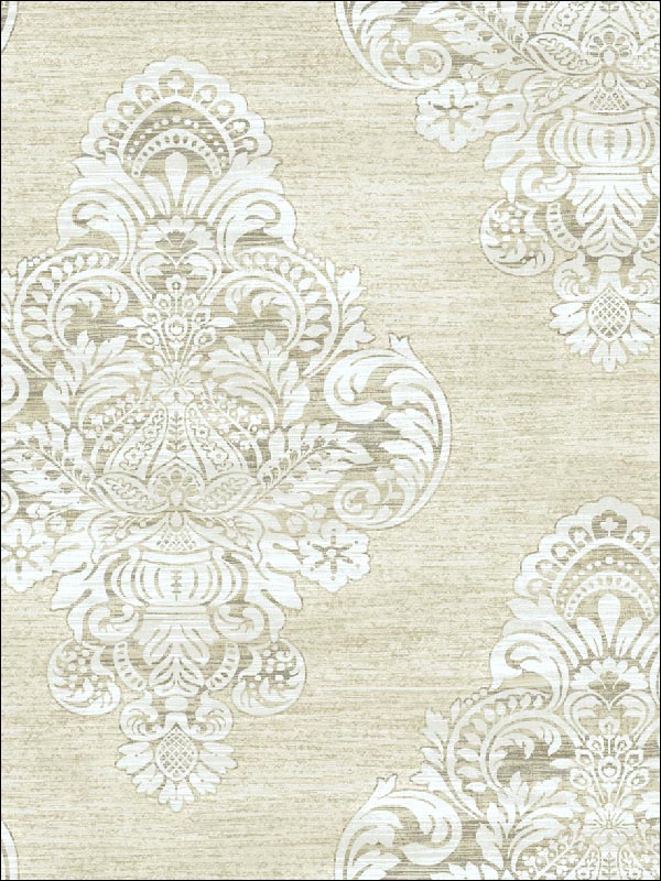 Zick Zack Damask wallpaper in 40306 color - pattern number SG40306 - by Pelican Prints in the Sage II collection