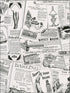 Newspapers fabric in blacks whites color - pattern number BK32083 - by Patton Norwall in the Fresh Kitchens 5 collection