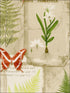 Parchment Ferns wallpaper in browns greens reds color - pattern number FK34416 - by Patton Norwall in the Fresh Kitchens 5 collection