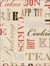 Kitchen Script fabric in browns reds silvers color - pattern number KC28542 - by Patton Norwall in the Fresh Kitchens 5 collection