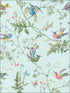 Hummingbirds fabric in blue multi colour color - pattern number 100/14069.CS.0 - by Cole and Son in the Archive Anthology collection