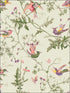 Hummingbirds fabric in green multi colour color - pattern number 100/14070.CS.0 - by Cole and Son in the Archive Anthology collection