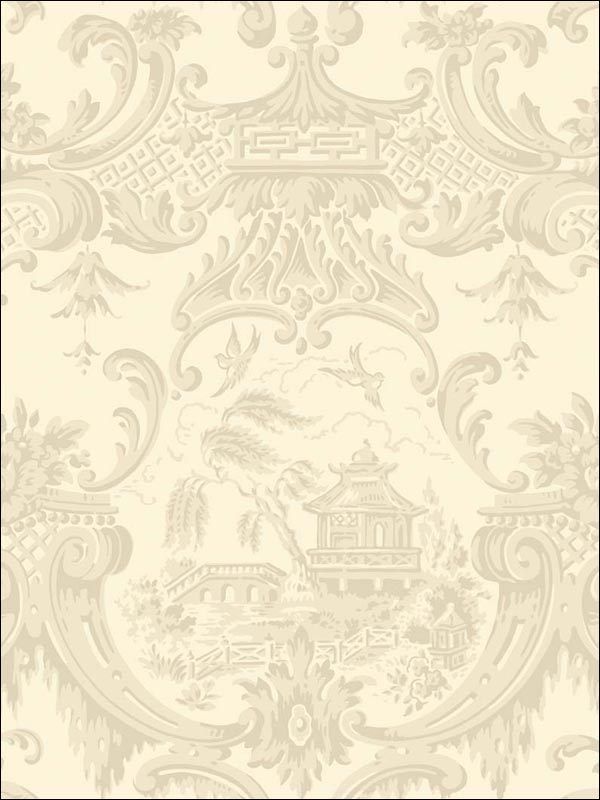 Chippendale China wallpaper in stone color - pattern number 100/3011.CS.0 - by Cole and Son in the Archive Anthology collection