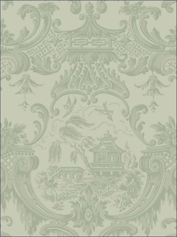 Chippendale China wallpaper in olive color - pattern number 100/3013.CS.0 - by Cole and Son in the Archive Anthology collection