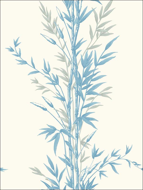 Bamboo wallpaper in blue on ivory color - pattern number 100/5022.CS.0 - by Cole and Son in the Archive Anthology collection