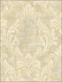 Kepler Damask wallpaper in metallic pearl and gold color - pattern number AV50705 - by Seabrook in the Avant Garde by Seabrook Designs collection