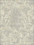 Kepler Damask wallpaper in metallic pearl and gray color - pattern number AV50708 - by Seabrook in the Avant Garde by Seabrook Designs collection