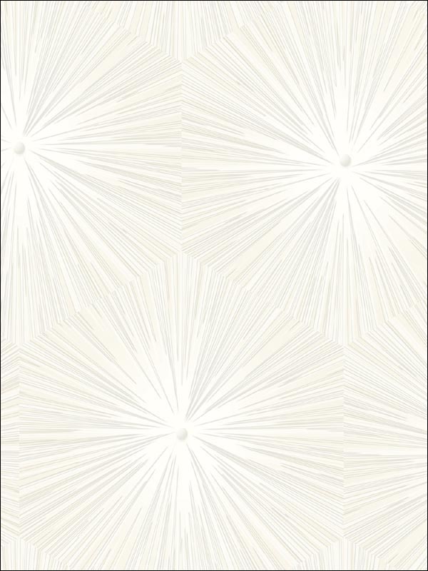 Chadwick Starburst wallpaper in metallic pearl and white color - pattern number AV51108 - by Seabrook in the Avant Garde by Seabrook Designs collection