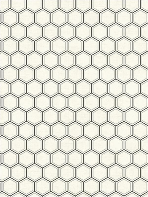 Curie Geo wallpaper in metallic silver and black color - pattern number AV51200 - by Seabrook in the Avant Garde by Seabrook Designs collection
