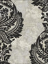 Newton Damask wallpaper in black and greige color - pattern number AV51300 - by Seabrook in the Avant Garde by Seabrook Designs collection