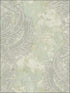 Newton Damask wallpaper in metallic gold and mint color - pattern number AV51304 - by Seabrook in the Avant Garde by Seabrook Designs collection